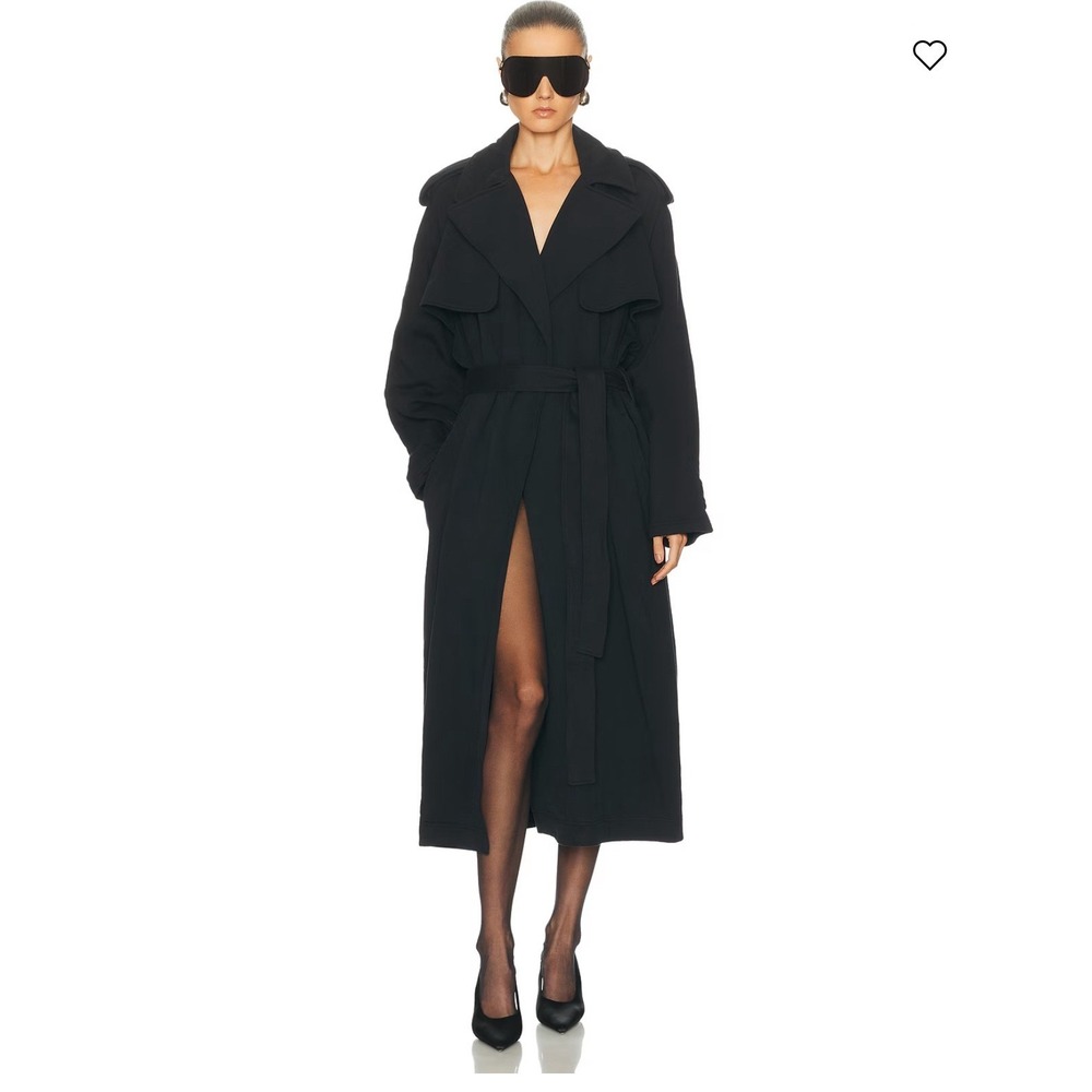 SKIMS Black Long Belted Trench Coat